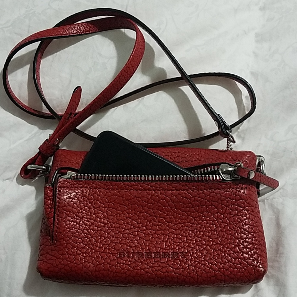Burberry Red Leather Crossbody